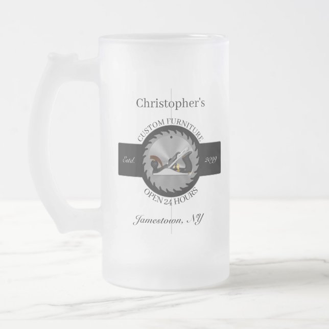 Taza De Cristal Esmerilado Drinkware de plano de hoja de madera para personal (Izquierda)