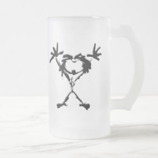 Taza De Cristal Esmerilado drio stickman