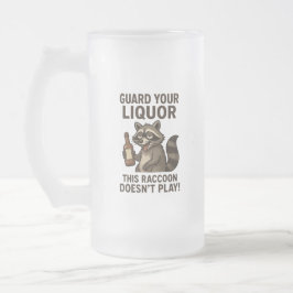 Taza De Cristal Esmerilado Drunk Raccoon