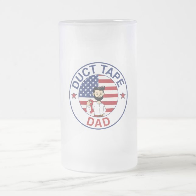 Taza De Cristal Esmerilado Duct Tape Dad - Beer Frosted Mug  (Centro)