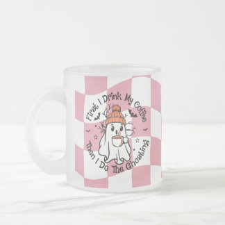 Taza De Cristal Esmerilado Dulce Fantasma Otoño Calabaza Especias Rosa