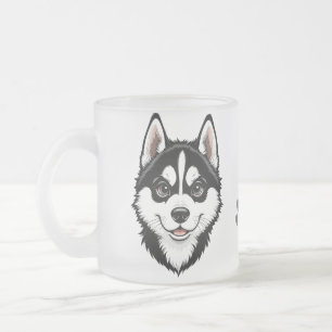 Taza De Cristal Esmerilado Dulce Husky Puppy Siberian