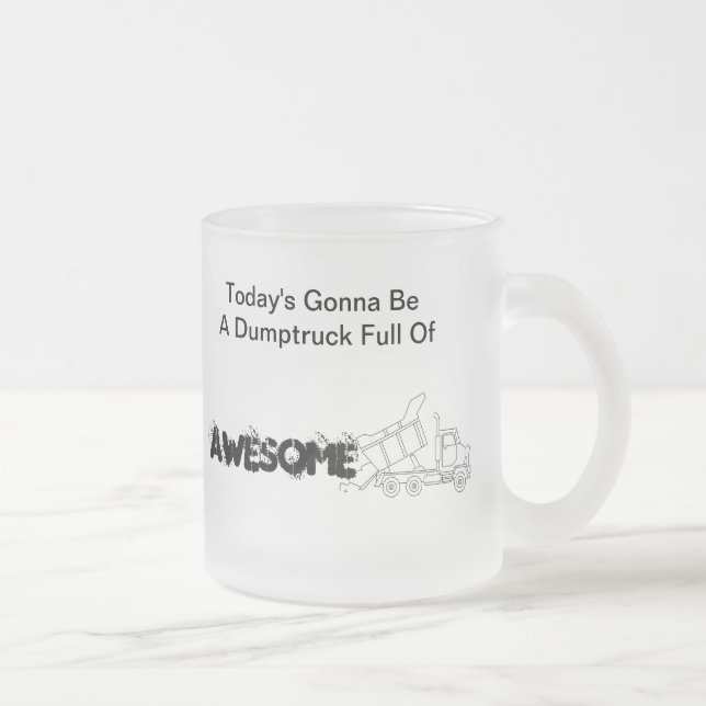 Taza De Cristal Esmerilado Dumptruck por completo de impresionante (Derecha)