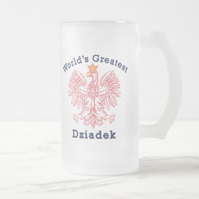 Taza De Cristal Esmerilado Dziadek más grande Eagle del mundo (Derecha)