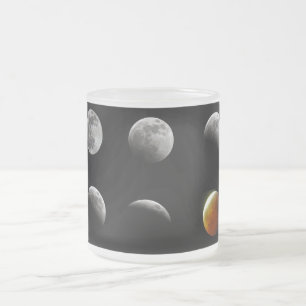 Taza De Cristal Esmerilado Eclipse de luna llena