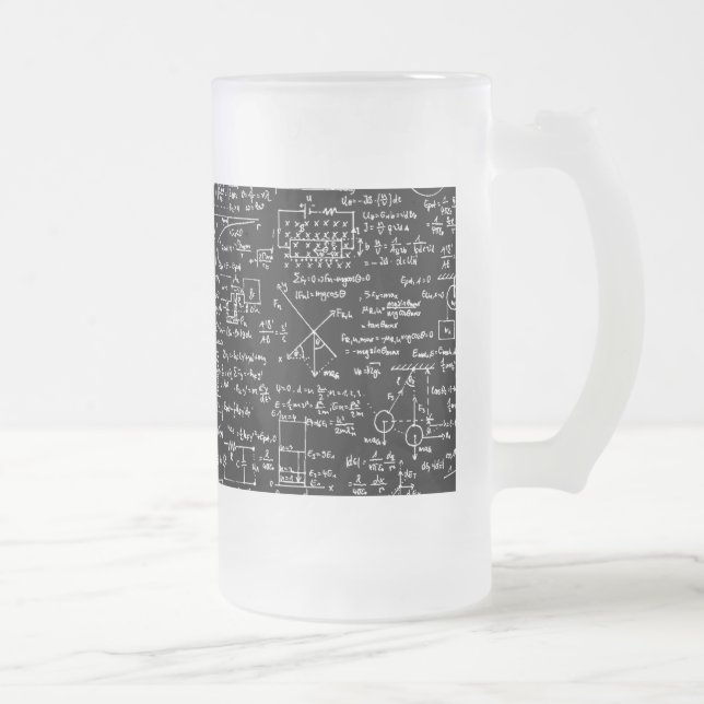 Taza De Cristal Esmerilado Ecuaciones de la física en //negro (Derecha)