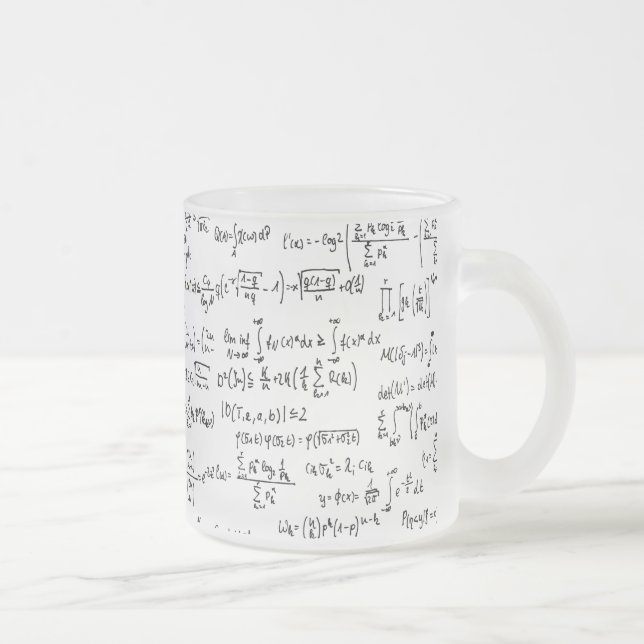 Taza De Cristal Esmerilado Ecuaciones escritas mano //de la matemáticas (Derecha)