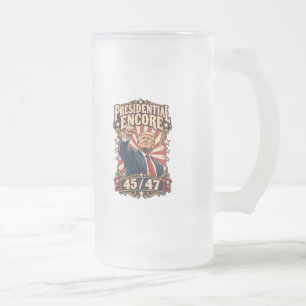 Taza De Cristal Esmerilado Edición presidencial 45/47 de dos caras