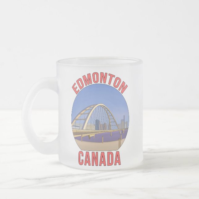 Taza De Cristal Esmerilado Edmonton Alberta Canada (Izquierda)