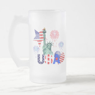 TAZA DE CRISTAL ESMERILADO EE.UU.