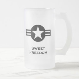 Taza De Cristal Esmerilado EE.UU. Sweet Freedom black