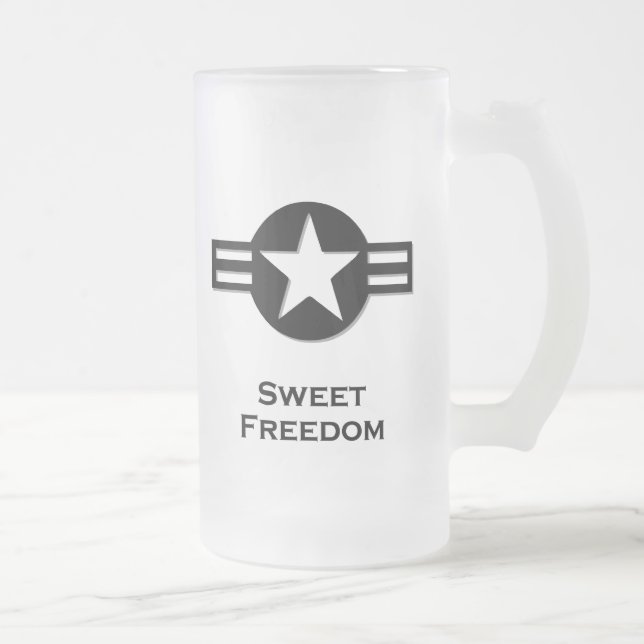 Taza De Cristal Esmerilado EE.UU. Sweet Freedom black (Derecha)