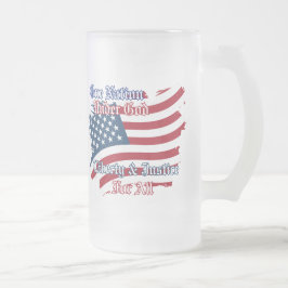 Taza De Cristal Esmerilado EE.UU. Una nación bajo Dios Stein Mug