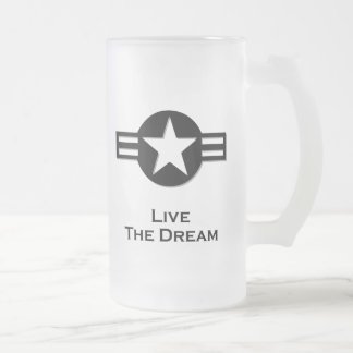 Taza De Cristal Esmerilado EE.UU. viviendo el sueño negro