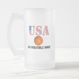 Taza De Cristal Esmerilado EEUU y baloncesto - ¡Bono insuperable!