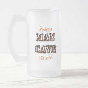 Taza De Cristal Esmerilado Efecto de texto quemado en la cueva del hombre Vid