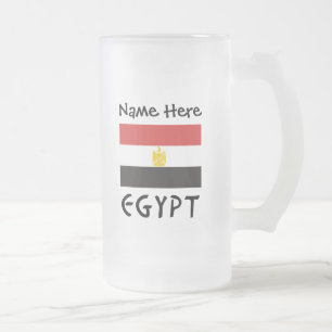 Taza De Cristal Esmerilado Egipto Bandera Egipcia Personalizada