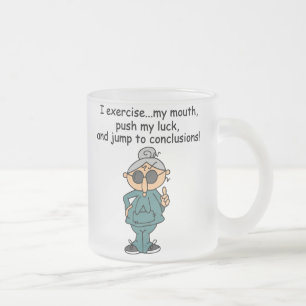 Taza De Cristal Esmerilado Ejercicio, empuje, humor del salto