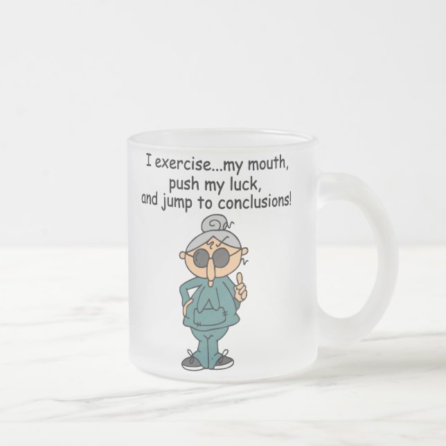 Taza De Cristal Esmerilado Ejercicio, empuje, humor del salto (Derecha)