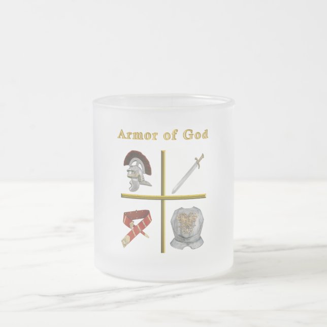 Taza De Cristal Esmerilado Ejército de Dios (Centro)