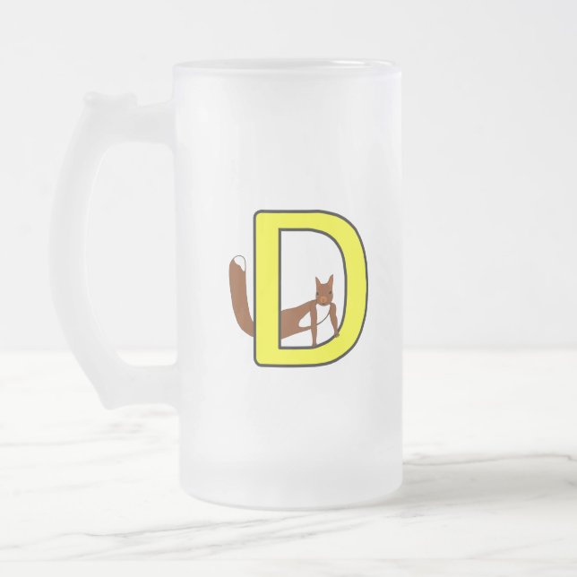 Taza De Cristal Esmerilado Ekorrsejdel Bokstav D Högerhand (Izquierda)