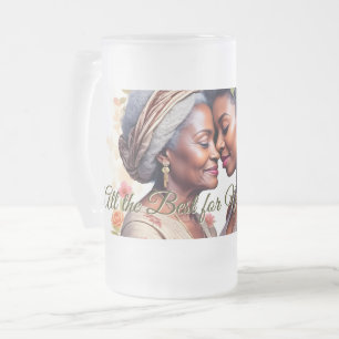 Taza De Cristal Esmerilado El Abrazo de una Madre – Un Vínculo Atemporal en F