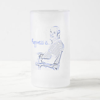 Taza De Cristal Esmerilado el abuelo Joe, felicidad es…