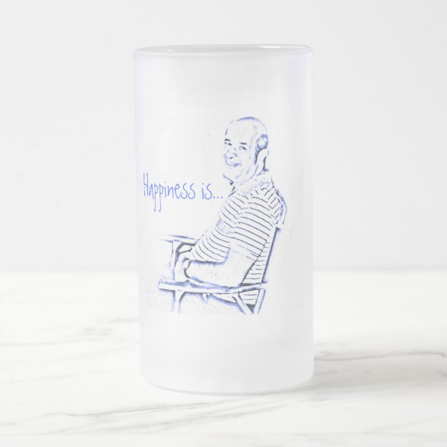 Taza De Cristal Esmerilado el abuelo Joe, felicidad es… (Centro)