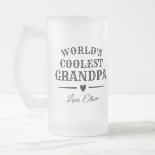 Taza De Cristal Esmerilado El abuelo más frío del mundo   Barra de inicio de 