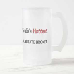 Taza De Cristal Esmerilado El agente inmobiliario más caliente de los mundos