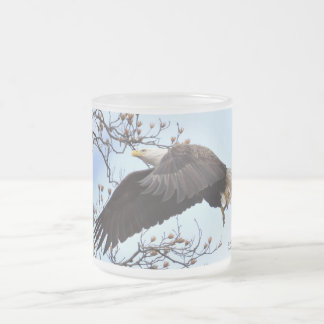 Taza De Cristal Esmerilado El águila calva despegando