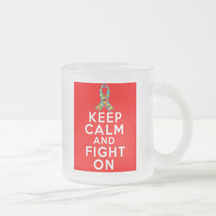 Taza De Cristal Esmerilado El autismo guarda calma y sigue luchando