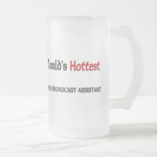 Taza De Cristal Esmerilado El ayudante más caliente de la emisión de radio