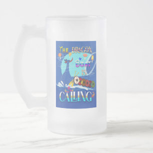 Taza De Cristal Esmerilado El Barco Dragón Está Llamando