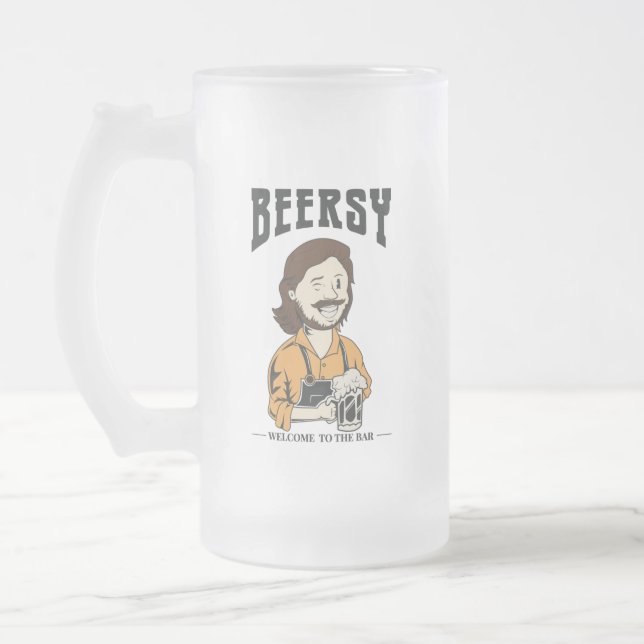 Taza De Cristal Esmerilado El barman escarcha de cerveza (Izquierda)