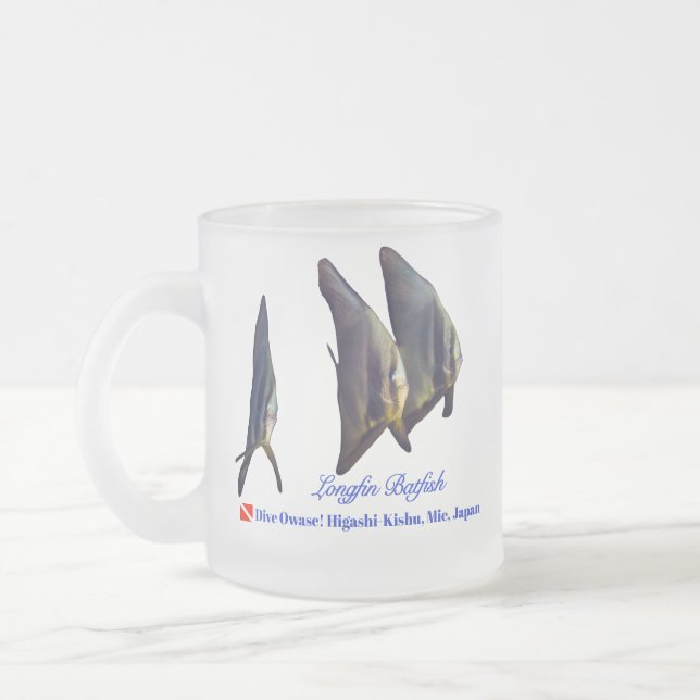 Taza De Cristal Esmerilado El Baterinato De Longfin De Cute (Izquierda)