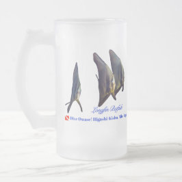Taza De Cristal Esmerilado El Baterinato De Longfin De Cute