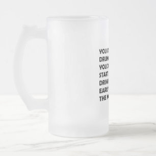 Taza De Cristal Esmerilado El Bebedor Feliz