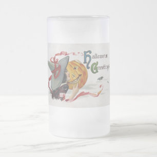 Taza De Cristal Esmerilado El beso de la bruja: un Jack o Lantern en Hallowee