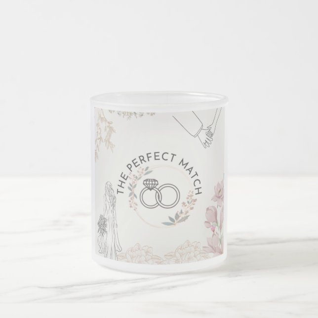 Taza De Cristal Esmerilado El BODA de coincidencias perfecto (Centro)