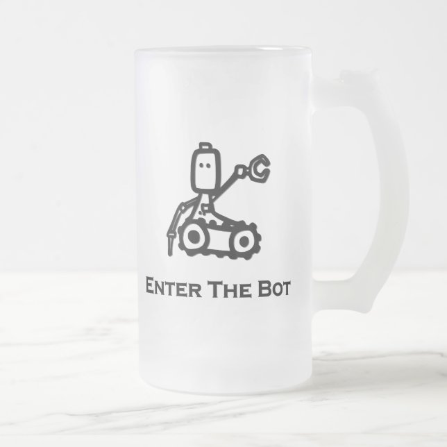 Taza De Cristal Esmerilado El Bot De Ingeniería Ingresa Al Bot (Derecha)