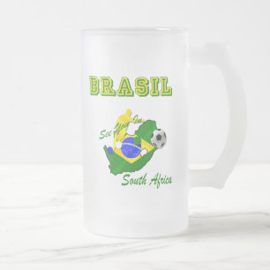 Taza De Cristal Esmerilado El Brasil Suráfrica califica el Brasil T