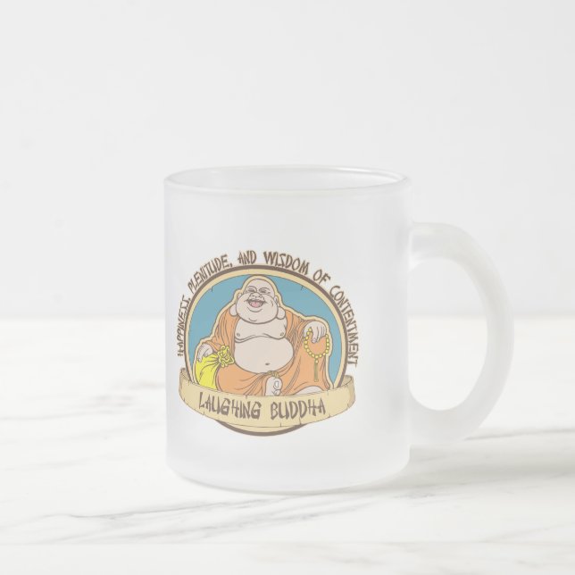 Taza De Cristal Esmerilado El Buda de risa (Derecha)