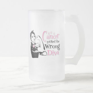 Taza De Cristal Esmerilado El Cáncer De Mama Obtuvo La Diva Equivocada