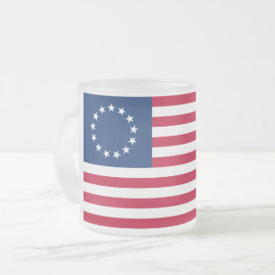 Taza De Cristal Esmerilado El círculo de las estrellas, la bandera estadounid
