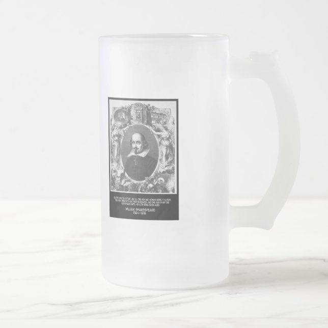 Taza De Cristal Esmerilado El ~ de la cita de Shakespeare todo el mundo es (Derecha)