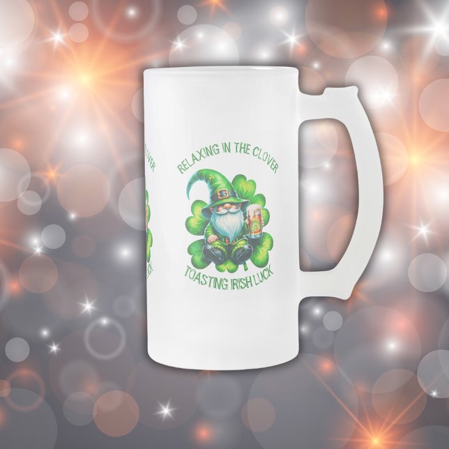 Taza De Cristal Esmerilado El día de Santa Patricia con la cerveza | (Subido por el creador)