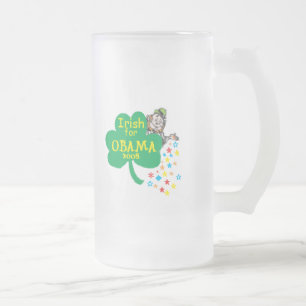 Taza De Cristal Esmerilado El día de St Patrick del irlandés de Barack Obam