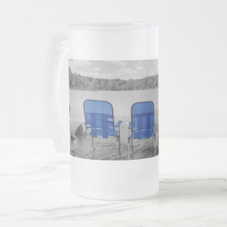 Taza De Cristal Esmerilado El Día Perfecto En El Lago Grayscale Frosted Glass
