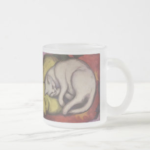 Taza De Cristal Esmerilado El dormir del gato del vintage